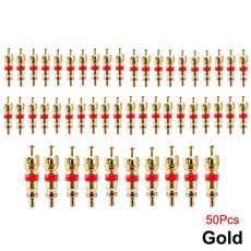 Schr 타이어 밸브 코어 대부분의 자동차 RV ATV 및 에어컨 리무버 교체용 / 스템, Gold 50Pcs