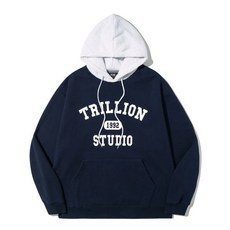 매장정품 트릴리온 TRILLION 컬러 배색 1992 그래픽 후드 (NAVY) TRSHT04NV 140455