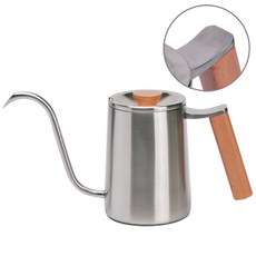 TIAMO 櫸木方把手細口壺 HA1652 不鏽鋼 600ml, 1個, HA1652不銹鋼