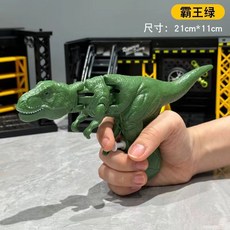 【台灣出貨】霸王龍水槍 整蠱搞怪水槍 惡搞玩具 咬合玩具 兒童按壓滋水槍 恐龍打水仗 恐龍水槍 頭部咬合 孩童玩具, 1個, 霸王龍水槍-深綠色