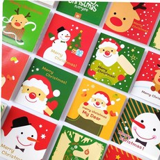 카드세트 크리스마스 컬러 미니카드 16장세트, 본상품