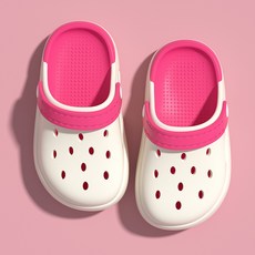 可DIY新款EVA雙色兒童洞洞鞋包頭防滑沙灘鞋外穿涼拖鞋可愛男女童