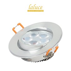 라루체 LED 75mm(3인치) 5W 직회전 다운라이트 할로겐 일체형 매립등 매입등 플리커프리 간접조명, 실버 주백색, 1개