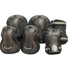 휠러스 마이티 아동용 보호대(무릎+팔꿈치+손목), 블랙, 1개