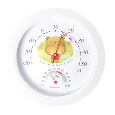 곰돌이 실내온도 귀여운 캐릭터 온습도계 블루 그린 원형, 곰돌이 온습도계 그린, 1개
