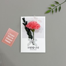 하이디얼 카네이션 꽃다발 카드 편지, 1개, 핑크
