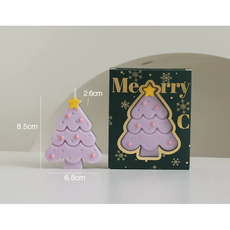 크리스마스 트리 양초 장식품 선물 소품 트리 장식 오브제, 1개, 67g, 라벤더(무향)