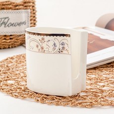 金相玉映 骨瓷陶瓷湯匙收納組 精緻餐具收納盒 優雅白瓷湯勺, 1個, 金相玉映-小勺盒1個（無勺）