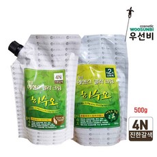 명품 에센스 새치 칼라 크림 하수오 염색약 500g 1제+2제 모음1, 진한갈색 - 4N, 1개