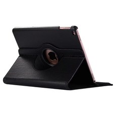 iPad Mini 1/2/3代 專用荔枝紋旋轉皮套 多角度支撐 精準孔位 平價優質, 黑色, 1個, iPad Mini 1/2/3