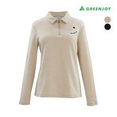 그린조이 여성 트윌 솔리드 하프 집업 PK 티셔츠