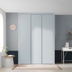 보루네오 E0 PET 파스텔 여닫이 작은방 붙박이장 160cm, 코튼블루 160cm