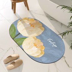 硅藻泥軟墊 浴室地墊 衛生間門口防滑墊, 白淺鬱香,40*60cm（硅藻泥）, 1個