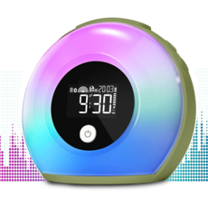 SG1 수면 알람 시계 눈 훈련 조명 귀여운 동물 디자인 낮과 밤 모드, 하얀색