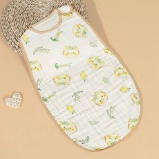 愛兒寶 六層紗布睡袋 嬰兒防踢被 透氣吸汗四層泡泡紗背心式蘑菇寶寶睡袋
