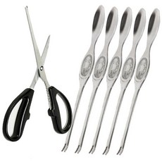 투에이산업 게살 가위 + 포크 5p, 2세트, 혼합색상