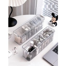 전선 케이블 정리함 투명한 대용량 책상 위 멀티탭 박스, 4. 매트 7칸커버