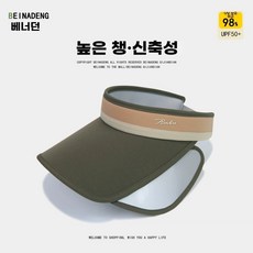 남녀공용 자외선 차단 선바이저 썬캡 넓은 챙, R. 군용 그린-측면 Rm 59 캡