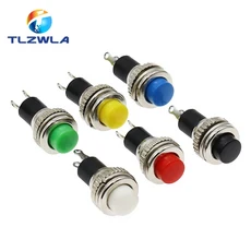 6PCS 패널 마운트 10mm 순간 OFF-(ON) 푸시 버튼 스위치 상단 나사산, 02 White, 01 DS-316