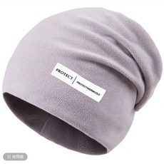 加絨加厚秋冬季包頭帽子，男女士通勤保暖頭巾帽，騎行開車脖套面罩, 淺灰【帽子】, 1個