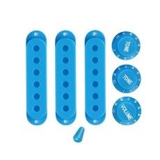 1세트 멀티 컬러 싱글 코일 일렉트릭 기타 픽업 커버 볼륨 2 톤 속도 제어 손잡이 Strat 용 스위치 팁, 01 China Mainland, 06 파란색