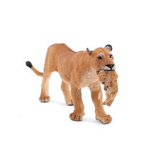 야생 동물 모형 완구 아기사자와 엄마사자 피규어 사자피규어, 1개