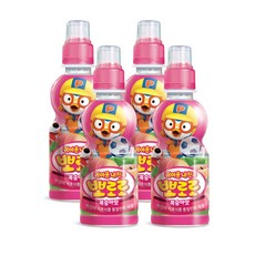 팔도 뽀로로 캐릭터 음료 복숭아맛, 235ml, 4개