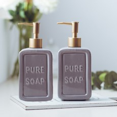 마츠리센 세라믹 욕실 디스펜서 2개세트, 그레이 2개, 1세트