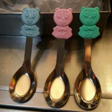 歐岱不鏽鋼卡通湯匙 小湯匙 兒童湯匙 調味匙 攪拌匙 餐具, 1個, 青草綠