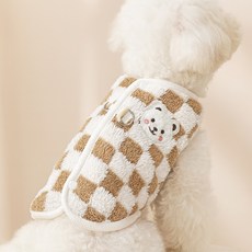 인사이드마켓 반려동물 조끼 따뜻한 강아지 겨울 옷, 1개, 베이지