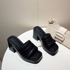 페이준 웨지힐 샌들 여름 가보시 7cm 패션 슬리퍼 통굽 발편한 소프트 슬리퍼 KNP7236