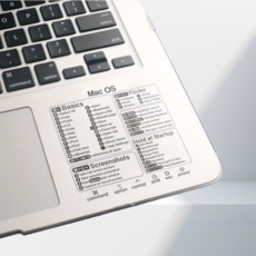 맥북 초보자 단축키 스티커 Mac OS 키보드 투명 스티커, 1개, 82.55*82.55mm