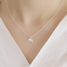 행운을 부르는 코끼리 목걸이 여자 데일리 은목걸이