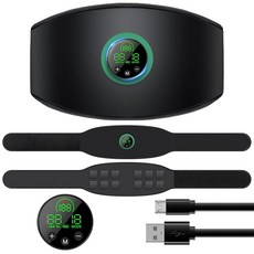 EMS USB [신모델·EMS 복근 벨트] 2025년 강화판 8종류 모드 12장 전도포 25단계, 검정, 상세페이지 참조