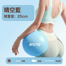 MACYO/麥克羊瑜伽球普拉提小球健身球加厚防爆翹臀體操平衡球, 1個, 1g, 藍色直徑25CM加厚防爆贈吹氣管彩盒裝:如圖