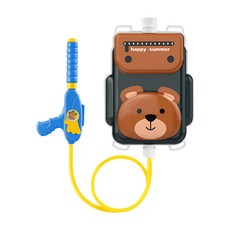 雪倫小舖寶寶戲水玩具兒童高壓噴水抽拉式背包水槍戶外玩具, 棕熊-F, 1個