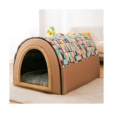 강아지 켄넬 애견 가방 외출 키시김 애완동물 하우스 침대 돔형 XL 고양이 개 양방향 소형 중형 대형 실내용 세탁 가능 귀여운 집 겨울 여름 연중 보호 추위, M, a