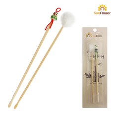 대나무 귀이개세트2p (17cm) 귀후비개 뽀송털 귀청소 귀파개 귀청소 귀지제거 귓밥, 본상품, 1개