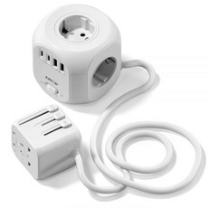 주파집 여행용 멀티탭 어댑터 AD500CP, 1.8m, 화이트, 1개