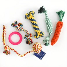 DING DONG PET 寵物胡蘿蔔繩線球玩具6件組, 混合顏色, 1套