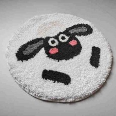 해피유통 유아 아동용 귀여운 캐릭터 원형 방석 소프트 플러시 체크 무늬 좌석 쿠션 사계절 사용 가능, 40*40센티미터., 9