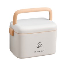 雙層手提醫藥箱 家用藥品收納箱 安全防潮藥盒, 1個