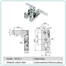 자동차 로터리 수동 베어 클로 래치 패널 금속 숨김형 슬램 락, 03 A pair of XK722-1
