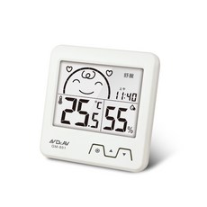 Dr.AV 聖岡科技 日式大螢幕溫濕度計 時鐘 GM-851, 白色, 1個