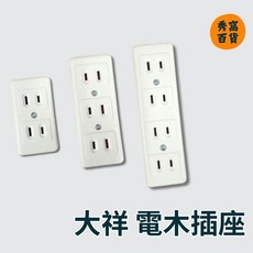 大祥電木明插座 D506 D507 D508 15A 125V 2孔 3孔 4孔, 1個, D506 2孔,1個