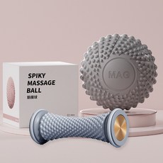 SAMBUEVER 마시지 볼 족저근막염 원형 지압볼 필라테스 요가 기본형 2종 세트, 1세트, 그레이2종