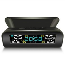 타이어 온도 압력 모니터 자동차 검사 무선 태양광 외부 시간 표시 사용이 간편함