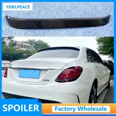 벤츠 C클래스 W205 4도어 14-19 리어 윈도우 루프 스포일러 ABS 바디 키트 호환, 유광 블랙