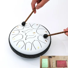 6인치 텅 드럼 전문가용 성인 초보자용 어린이용 휴대용 탬버린 요가 명상 타악기