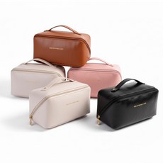 진우 가죽 화장품파우치 여행용 대형 메이크업파우치